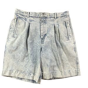 Vintage Calvin Klein Acid Wash Denim Shorts Men's 34 Pleated High Waisted 1990s